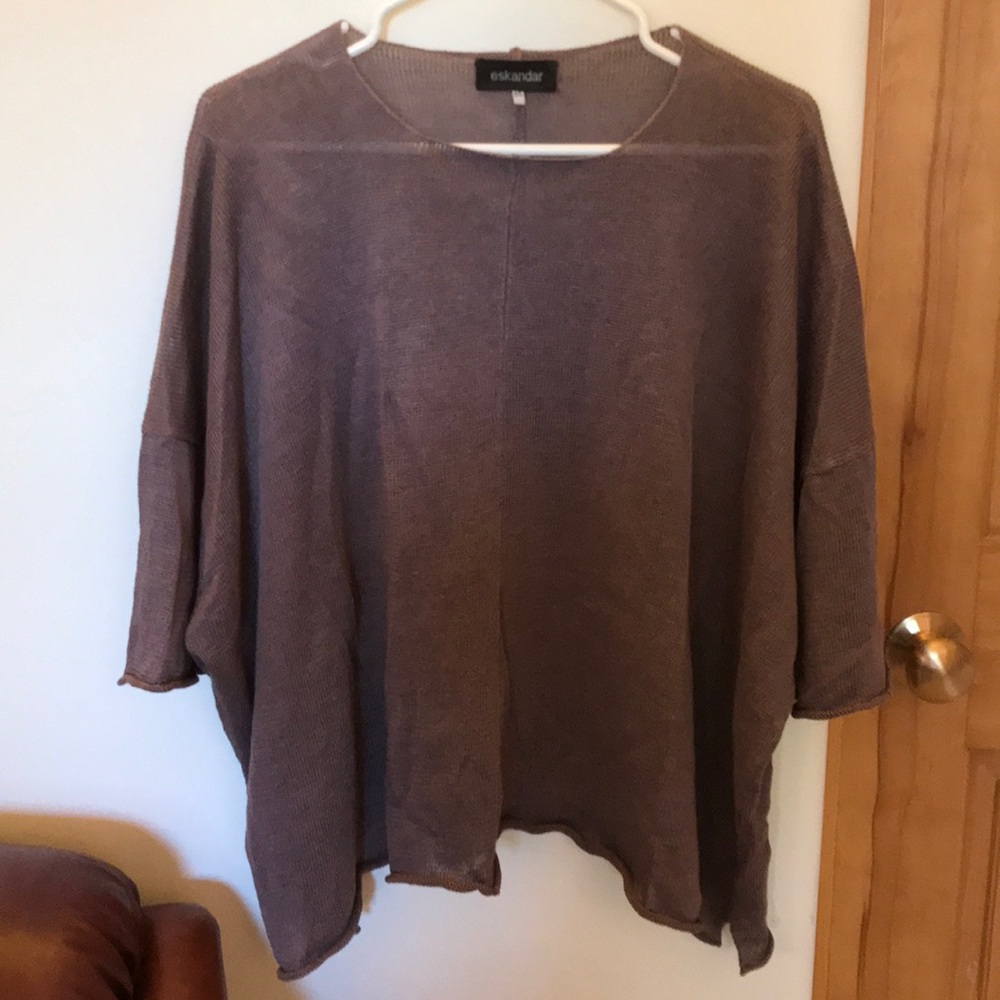 Taupe Linen Sweater by Eskandar